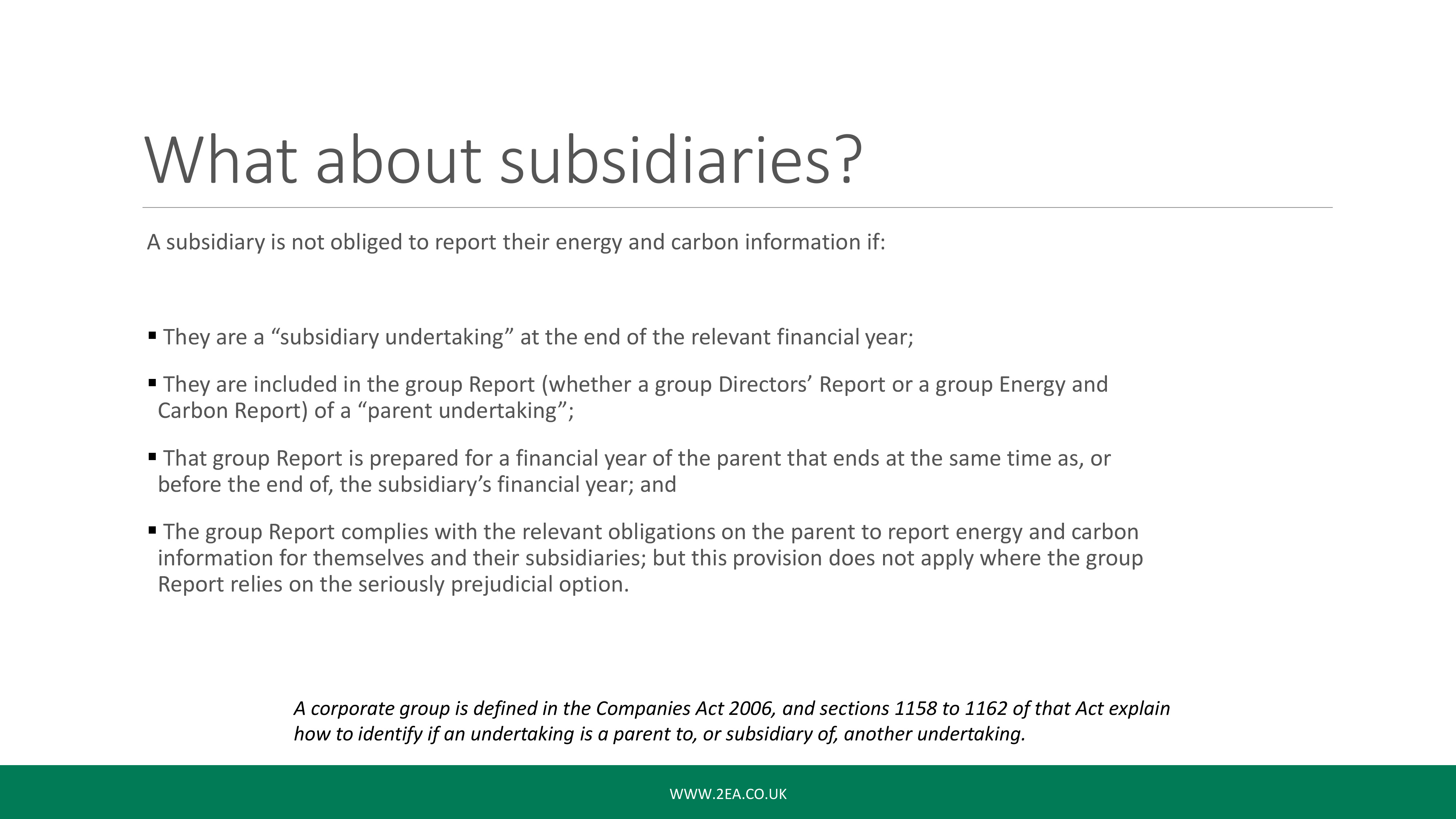 SECR Webinar: What About Subsidiaries?